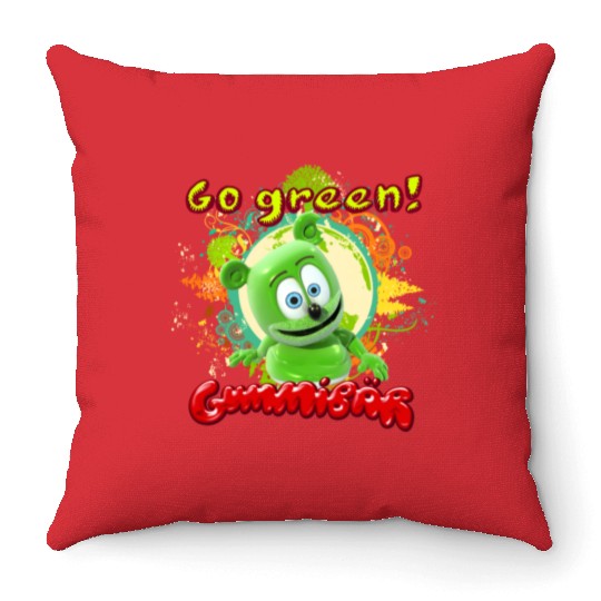 Gummibär Go Green Earth Day Trees Throw Pillows