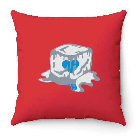 Ice Cube Heart Throw Pillows
