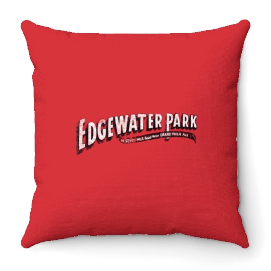 Old Vintage Edgewater Park Detroit Throw Pillows