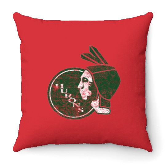 Old School Eastern Hurons Throw Pillows