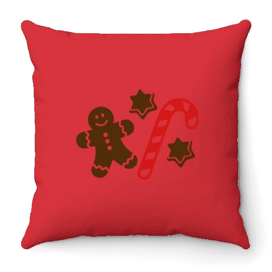 Lebkuchen Gingerbread man Throw Pillows