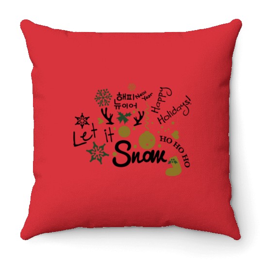 Season holidays messages Throw Pillows