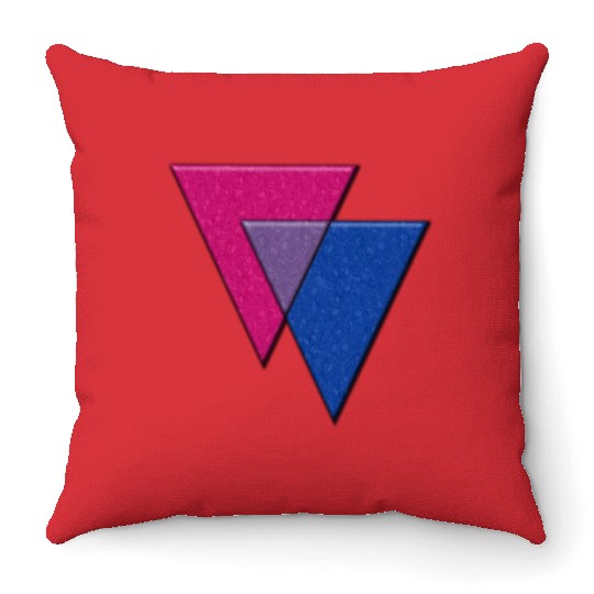 Bisexual Pride Triangles Throw Pillows