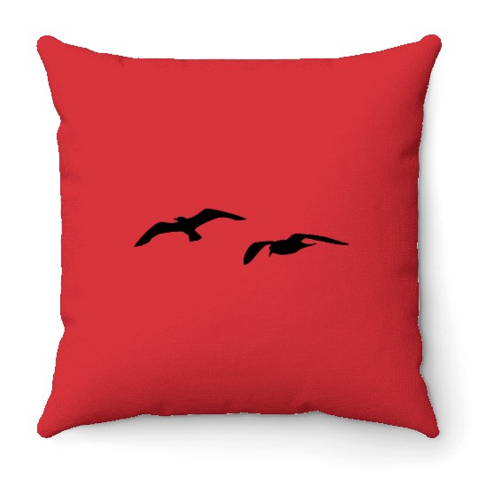 sea gull seagull harbour bird beach sailing ocean Throw Pillows