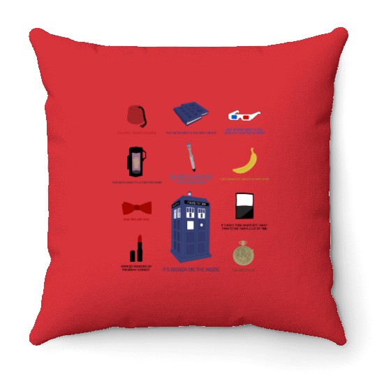 Doctor Who Items Throw Pillows