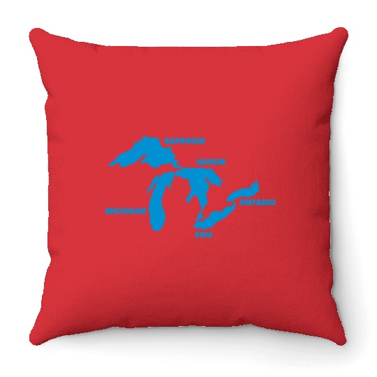 Great Lakes Throw Pillows