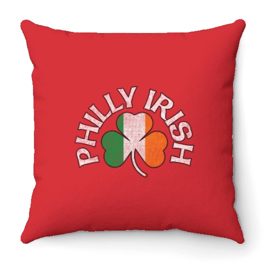 Philly Irish Shamrock Flag Apparel Throw Pillows