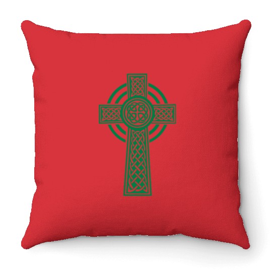 Celtic cross Throw Pillows