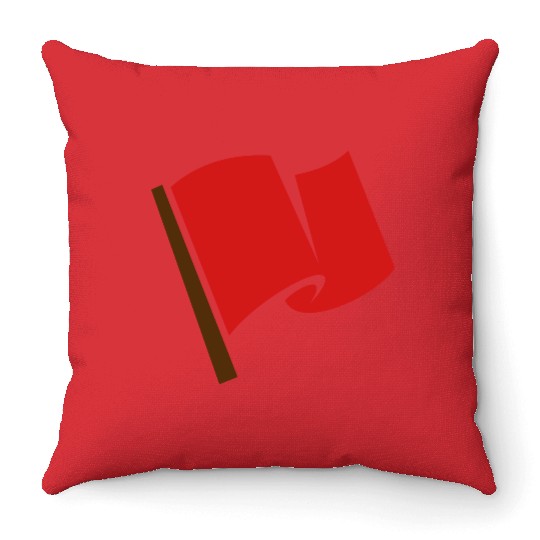 Waving Red Flag Throw Pillows