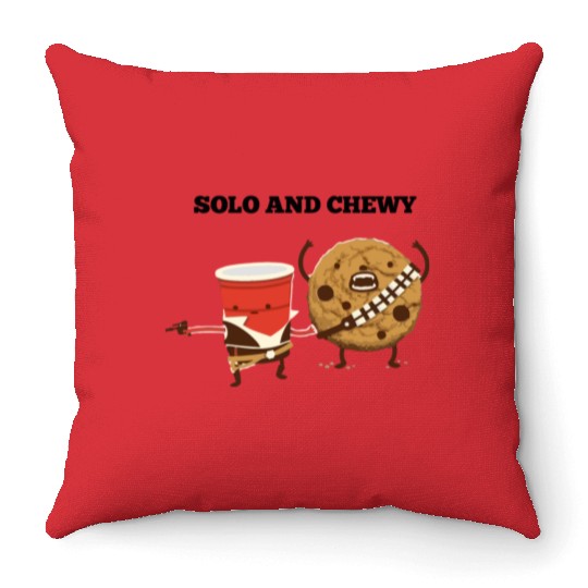 Funny star wars han solo and chewbacca Throw Pillows