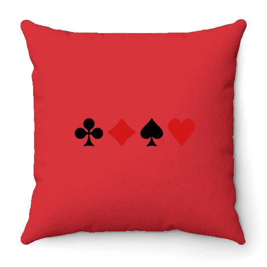 Playing Card Suits Throw Pillows