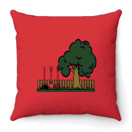Garden baumgarten tools Throw Pillows