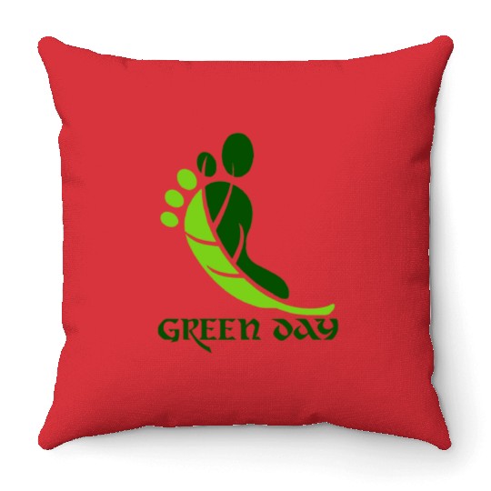 Green day Throw Pillows