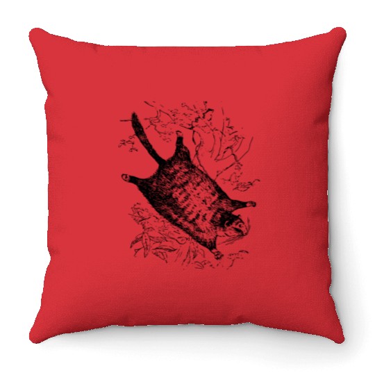 Flying squirrel Throw Pillows