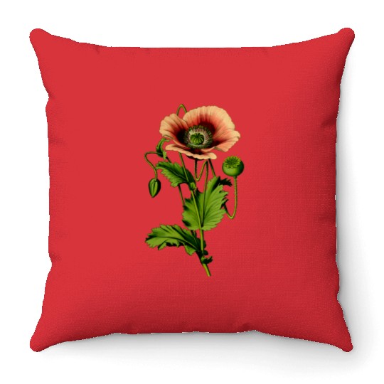 Opium poppy 4 Throw Pillows