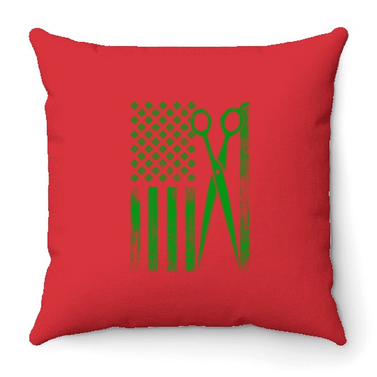 Hair stylist - Hair stylist flag Throw Pillows for american