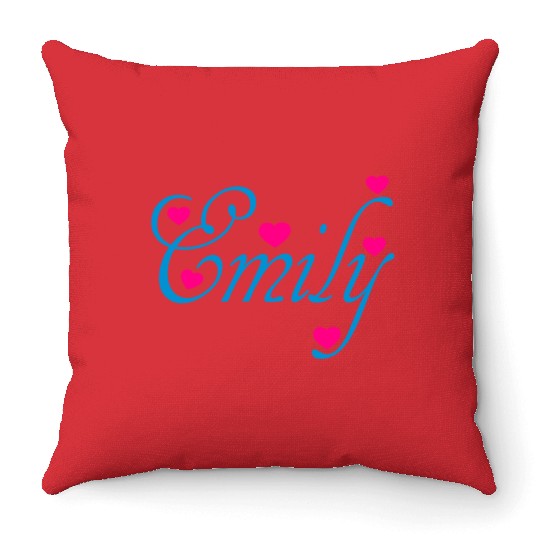 ♥ټI Love Emily-Vector Cute Confession Designټ♥ Throw Pillows