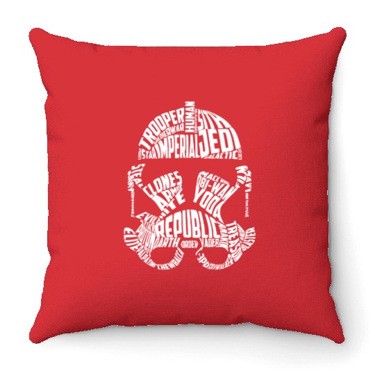 Star Wars typography Throw Pillows