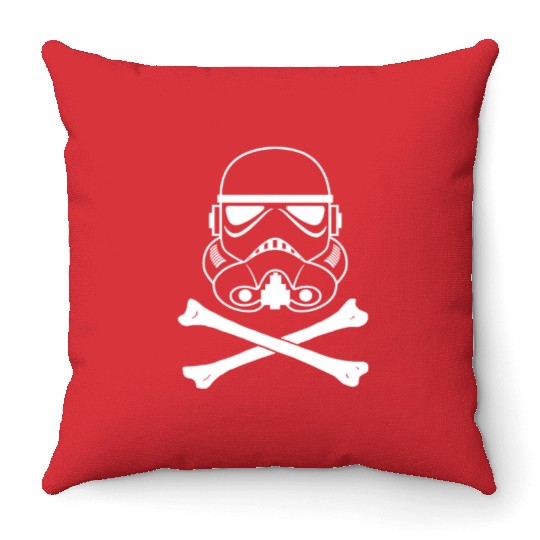 Storm Trooper Skull and Bones Throw Pillows