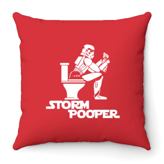 Storm Trooper Pooper Throw Pillows