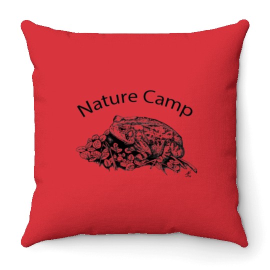 Nature Camp American Toad Throw Pillows