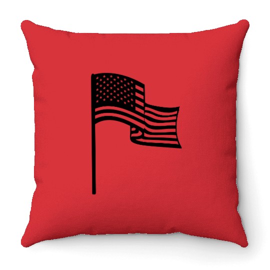 wind waving flagpole usa america united states tex Throw Pillows