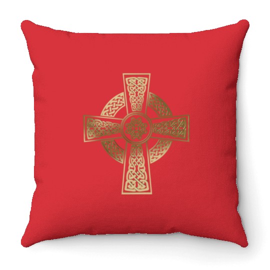 Celtic cross Throw Pillows