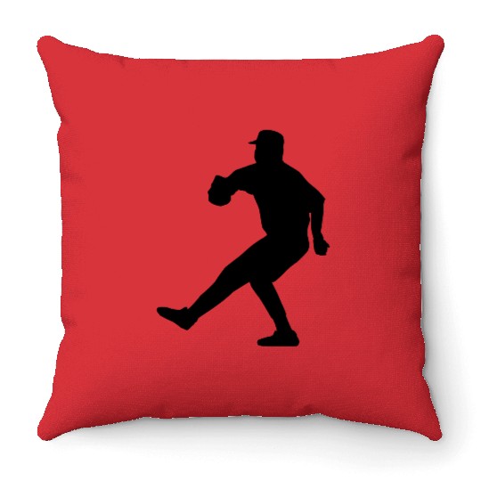 baseball pitcher Throw Pillows