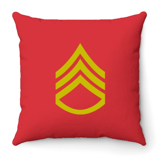 army rank patch staff sergeant Throw Pillows