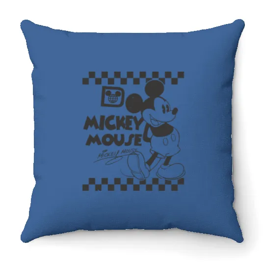 Mickey Mouse Throw Pillows, Disney Throw Pillows, Vintage Mickey Mouse Throw Pillows, Checkered Mickey Throw Pillows