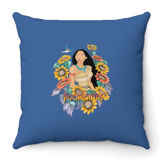 Retro Disney Princess Pocahontas Sunflower Throw Pillows