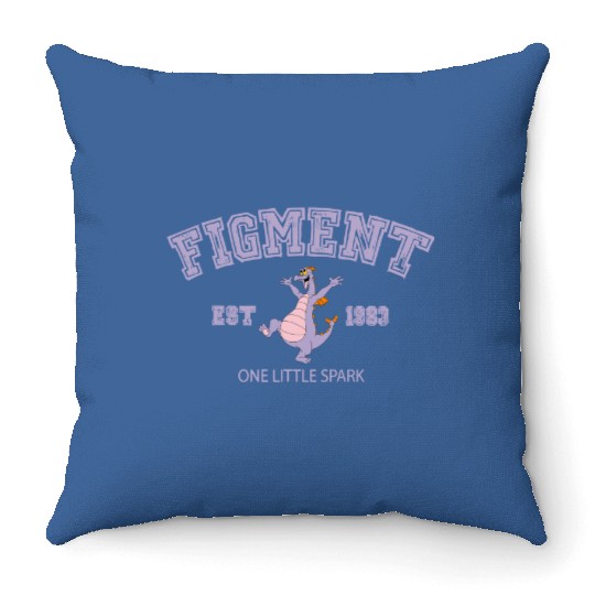 Vintage Figment Throw Pillows, Figment est 1983 Throw Pillows, Disneyland Throw Pillows, Epcot Throw Pillows