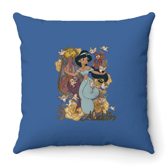 Vintage Princess Jasmine Alladin Throw Pillows,Disney Character Throw Pillows
