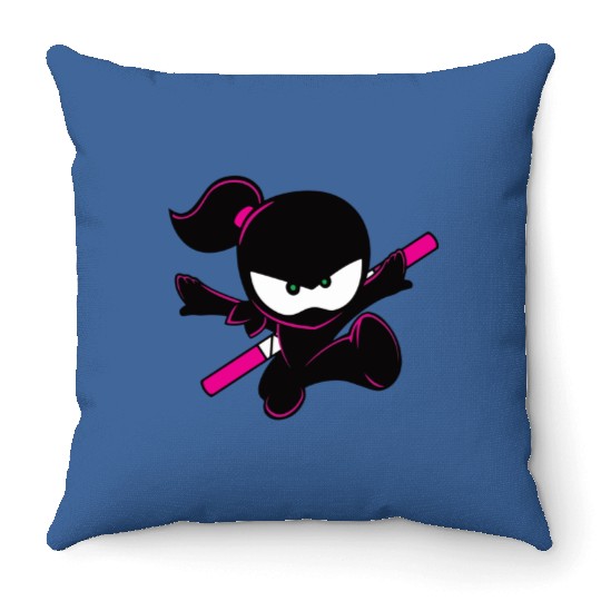 Ninja Kidz TV Funny Girl Throw Pillows
