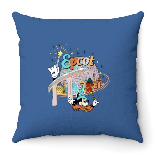 Disney Epcot Throw Pillows, Vintage Epcot 1982 Throw Pillows