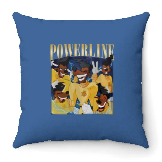 Vintage Disney Powerline Throw Pillows, Powerline Stand Out Tour Throw Pillows, Powerline Goofy Movie
