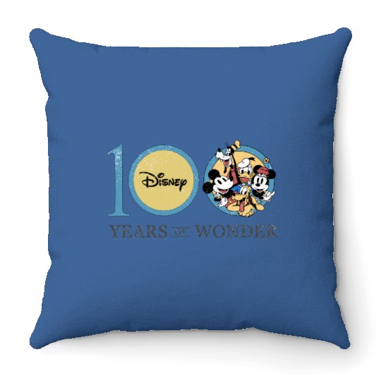 Mickey And Friends Disney 100 Years of Wonder Throw Pillows 100th Anniversary Throw Pillows
