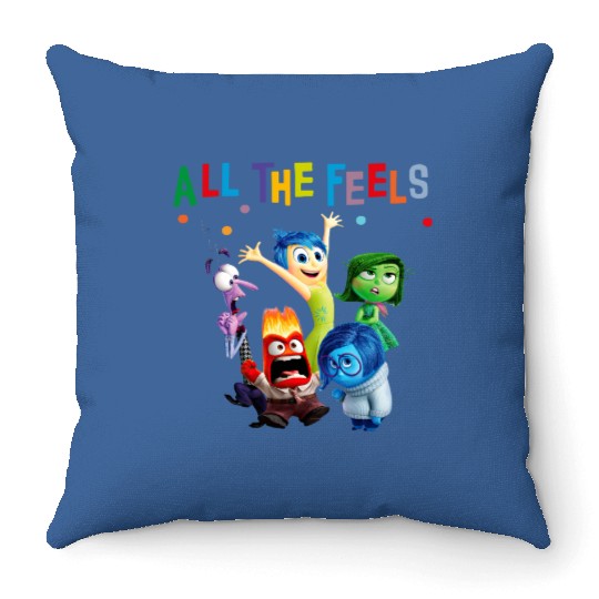 Inside Out Throw Pillows, Disney Inside Out Throw Pillows, All The Feels Throw Pillows, Disney Character Throw Pillows