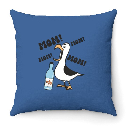 Nemo Seagull Mom Throw Pillows, Disney Finding Nemo Throw Pillows, Funny Nemo Throw Pillows, Disney Mom Throw Pillows
