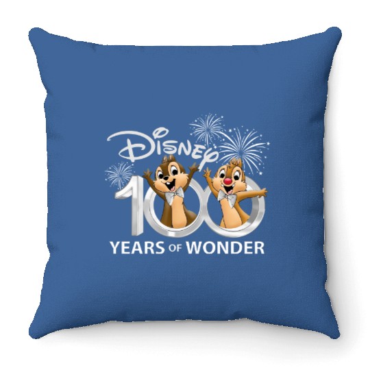 Chip and Dale Disney 100th Anniversary Throw Pillows, Disney 100 Years Of Wonder Throw Pillows
