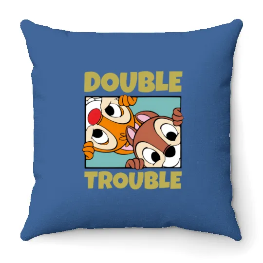 Chip n Dale Throw Pillows,Double And Trouble Throw Pillows,Chip And Dale,Disney Chip And Dale Throw Pillows,Chip Throw Pillows,Dale Throw Pillows