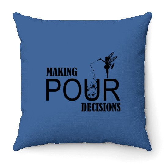 Making Pour Decision Throw Pillows, Funny Disney Beer Throw Pillows, Drinking Around The World Throw Pillows