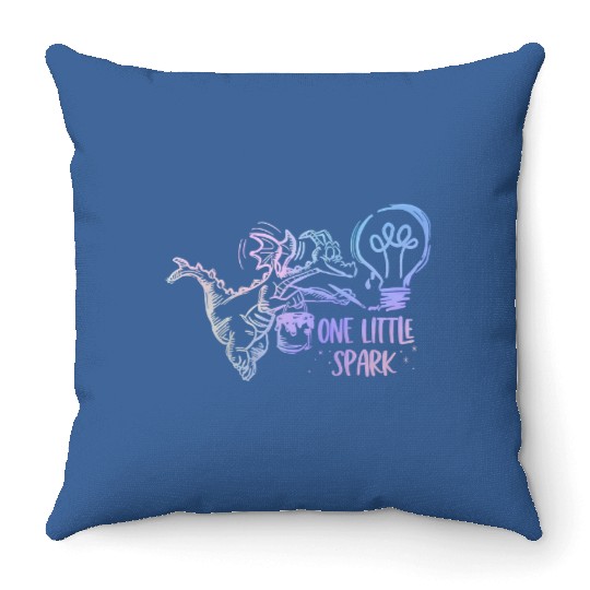 One Little Spark Figment Painting - Disney World Throw Pillows- Epcot Throw Pillows