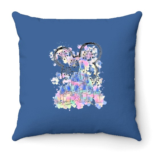 Disney Watercolor Castle Minnie Tank, Mickey Mouse Ear Tank, Disney Castle Tank Throw Pillows