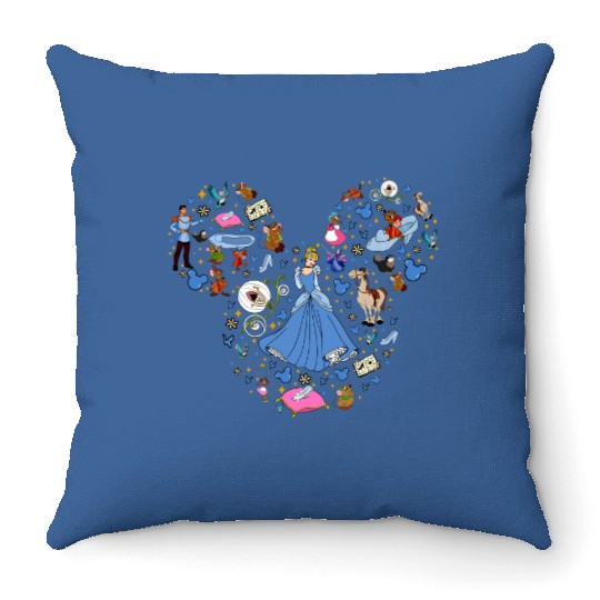 Cinde Throw Pillows, Disney Princess Throw Pillows, Cinde Character Throw Pillows