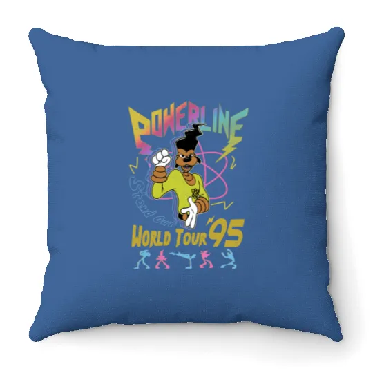 Retro Disney A Goofy Movie Powerline World Tour 95' Throw Pillows, Vintage Goofy Movie Powerline