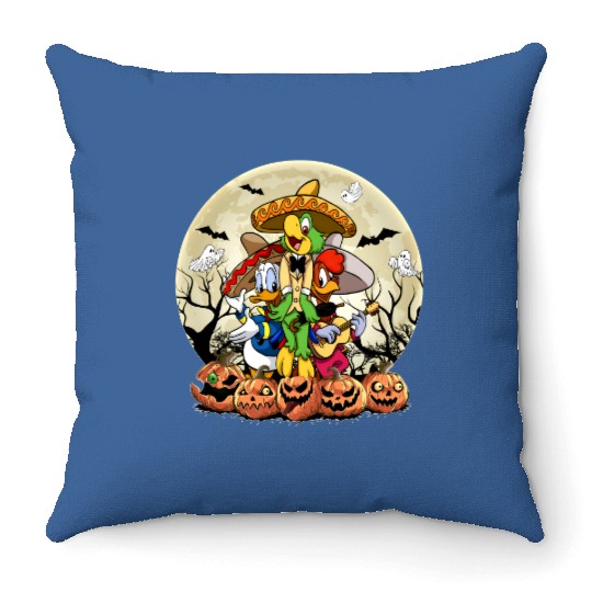 Retro Disney Three Caballeros Halloween Throw Pillows, WDW Halloween Party Matching Family Throw Pillows
