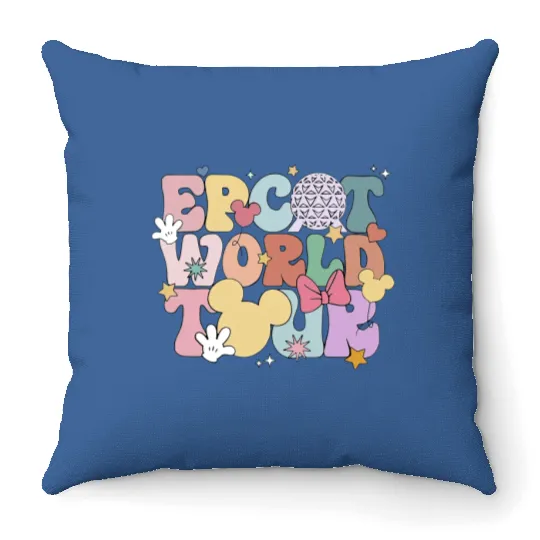 Disney Epcot World Tour Tank, Retro Disney Epcot Tank, Disney Tank, Epcot Trip Tank Throw Pillows