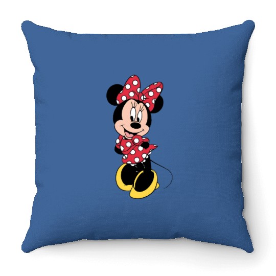 Minnie Throw Pillows, Vintage Minnie Throw Pillows, Disney Minnie Mouse Sweet Portrait Throw Pillows