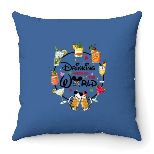 Snacking Around The World, Drinking Around The World, World Traveler Throw Pillows, Disney Family Throw Pillows